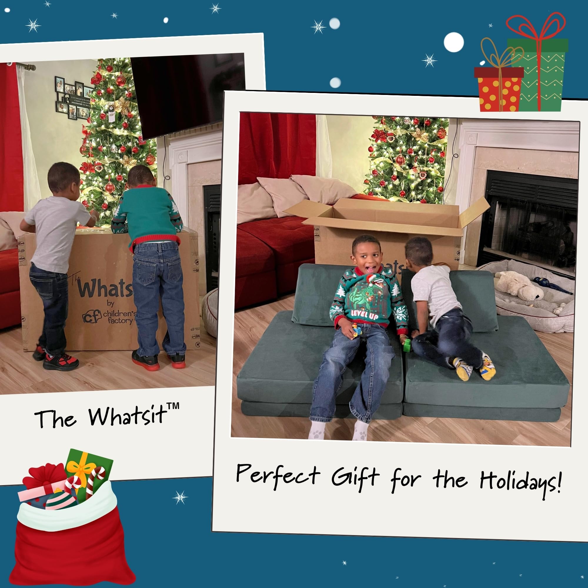 The Whatsit Kids Play Sofa - Jade-Gray Soft Building Block Couch for Pretend Play | Durable Daycare Furniture for Playrooms & Classrooms | Perfect for Toddler Playtime, Preschool Learning & Creative Indoor Activities
