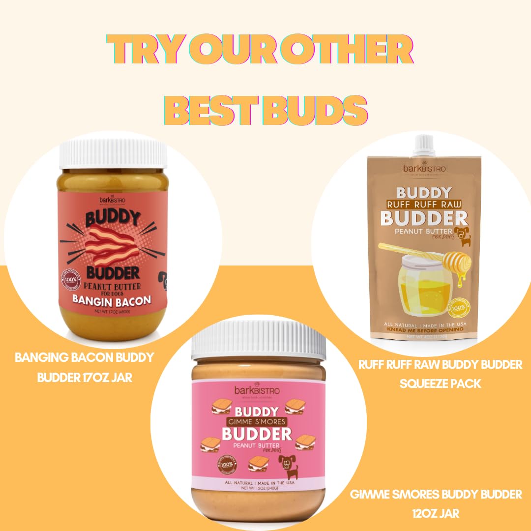 All Natural BARKIN' Banana Buddy BUDDER & Pooch Pancakes Dog Treats - USA Made Peanut Butter & Pancakes for Dogs, No Artificial Sugar or Preservatives | Perfect for Training Rewards, Kong Stuffing & Special Occasion Treats