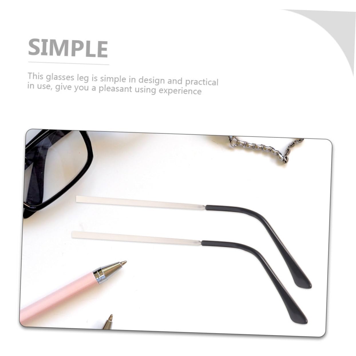 HAPINARY 2 Pairs Metal Glasses Arm Replacement with Screwdriver - Durable Eyeglass Legs for Sunglasses & Eyewear Repair - Perfect for Broken Frames, DIY Fixes, and Spare Parts