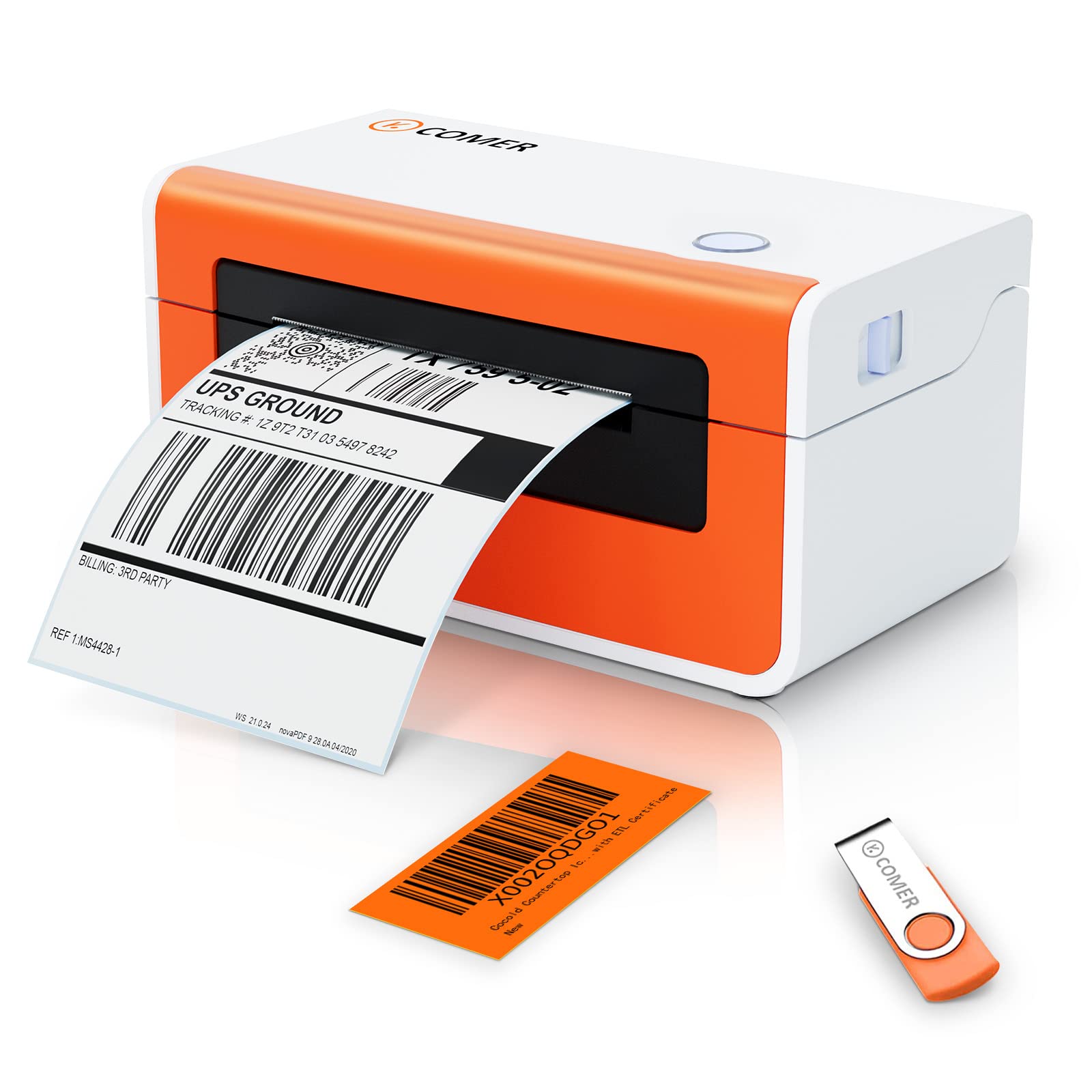 K Comer 4x6 Thermal Shipping Label Printer - 150mm/s High-Speed for Amazon, eBay, Shopify, FedEx, USPS, Etsy - Easy 1-Click Setup Windows/Mac - Perfect for Ecommerce Sellers, Warehouse & Small Business Package Shipping