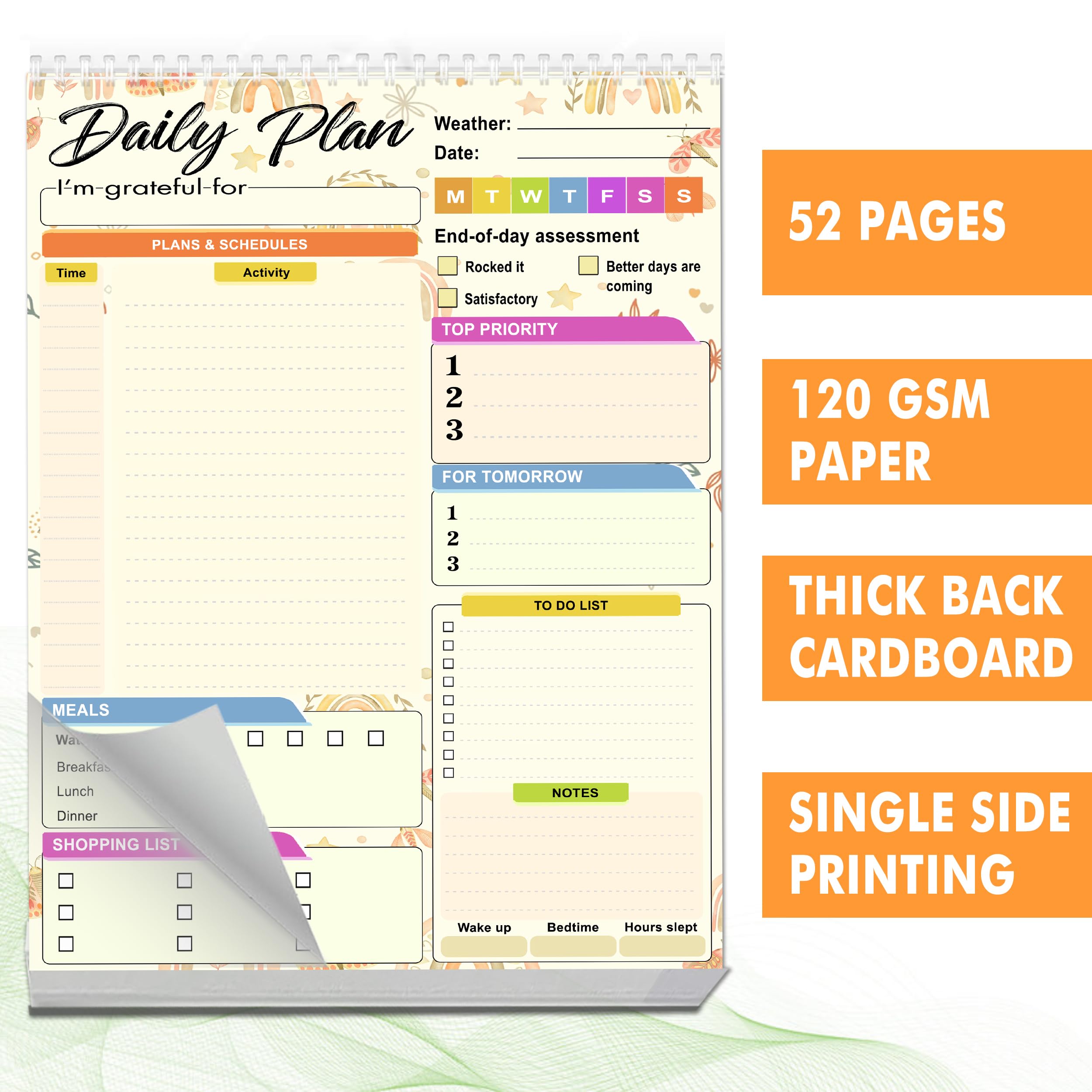 2025 Daily Planner Notepad - 52 Sheets 8.5