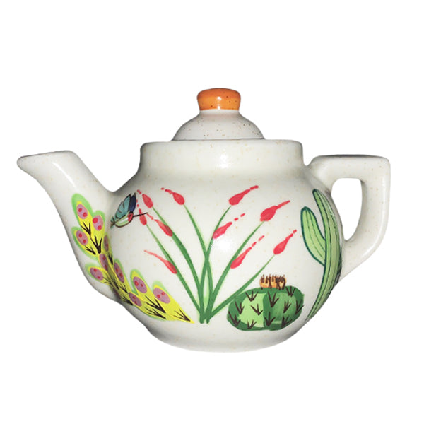 Handcrafted Tan Southwestern Desert Teapot | Sonoran Desert Inspired Ceramic Teapot for Home Decor & Tea Ceremony