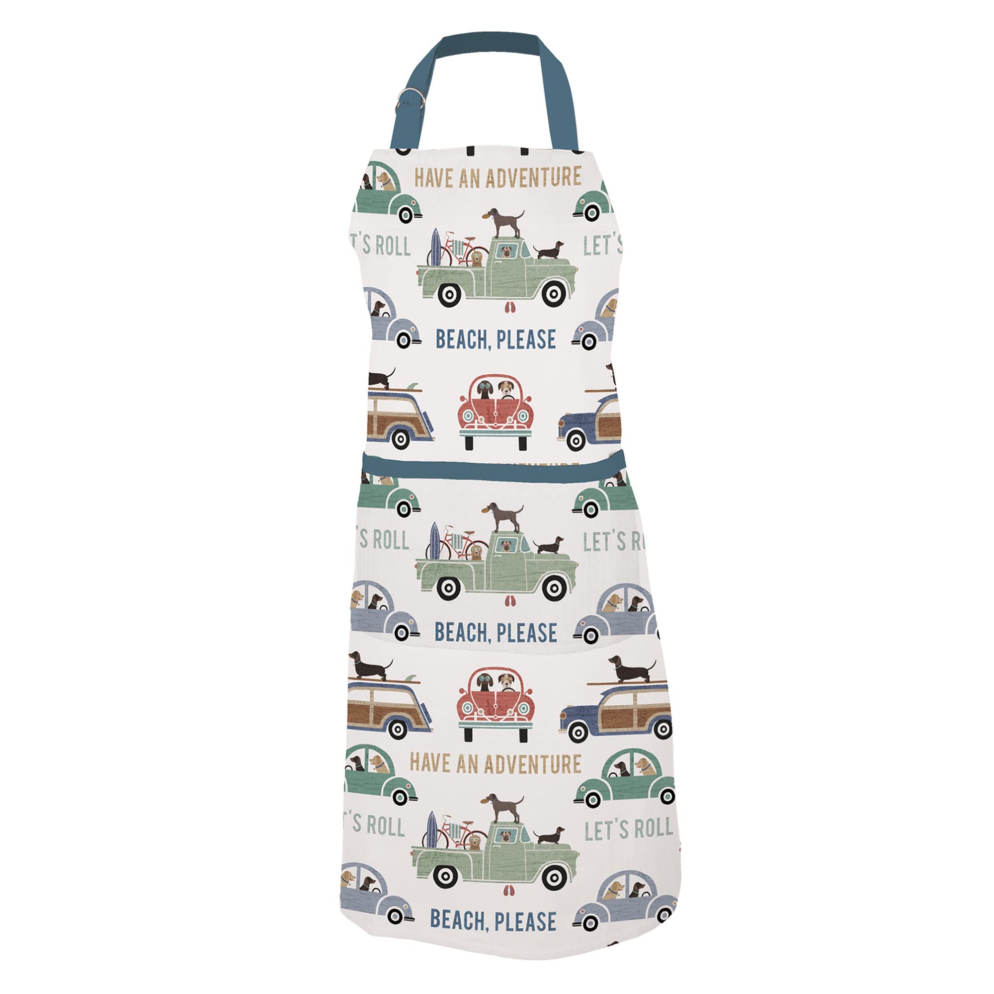 Premium 100% Cotton Printed Kitchen Apron with Pockets for Women & Men | Machine Washable & Durable | Cooking, Baking, BBQ, Grilling & Home Kitchen Use