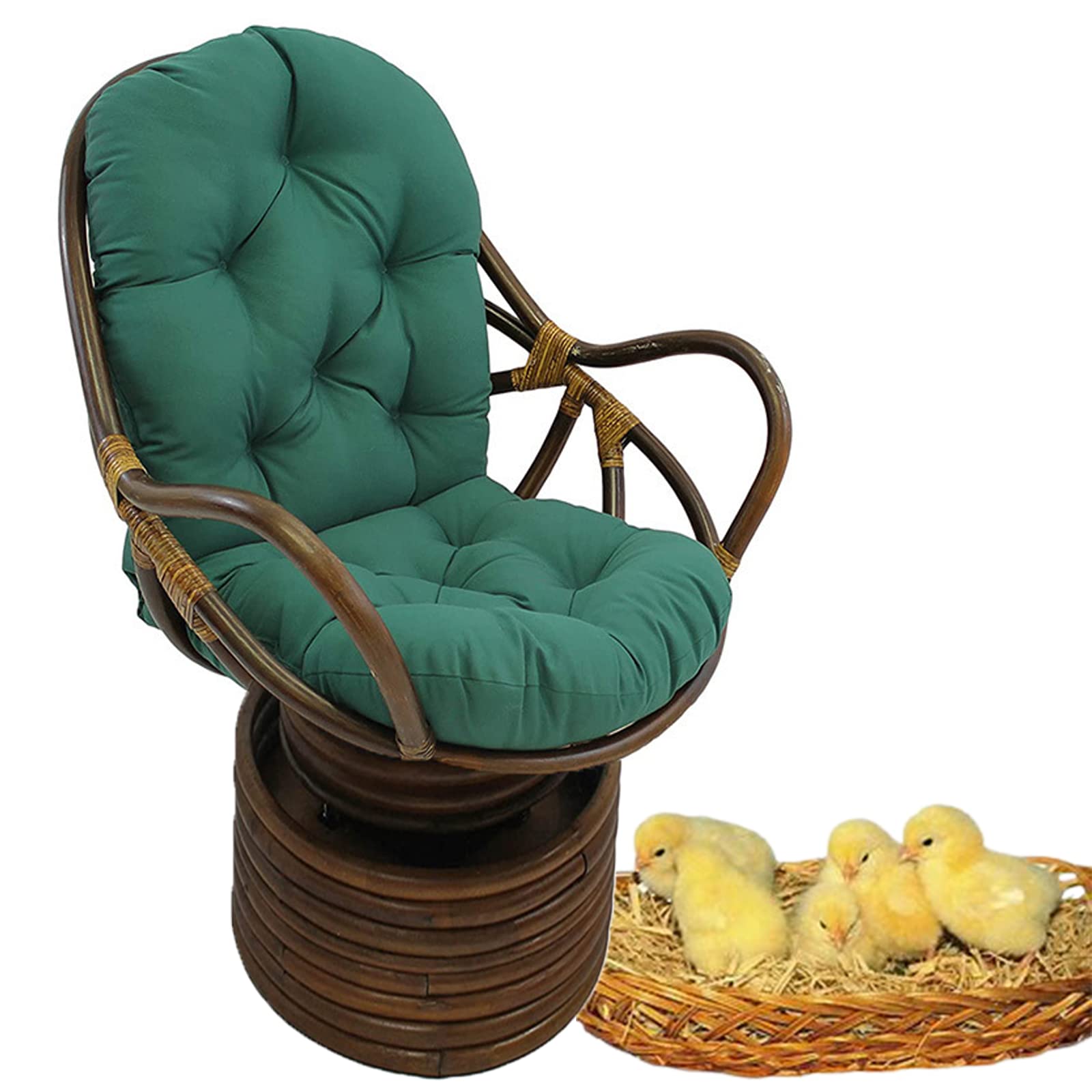 Premium Rocker Chair Cushion - Thick Soft Twill Fabric for Indoor/Outdoor Swivel Rocking Chairs - Lumbar Support & Washable Seat Pad (Dark Green, 47.24x23.6x5 inches) - Perfect for Patio, Living Room, Nursery & Relaxation