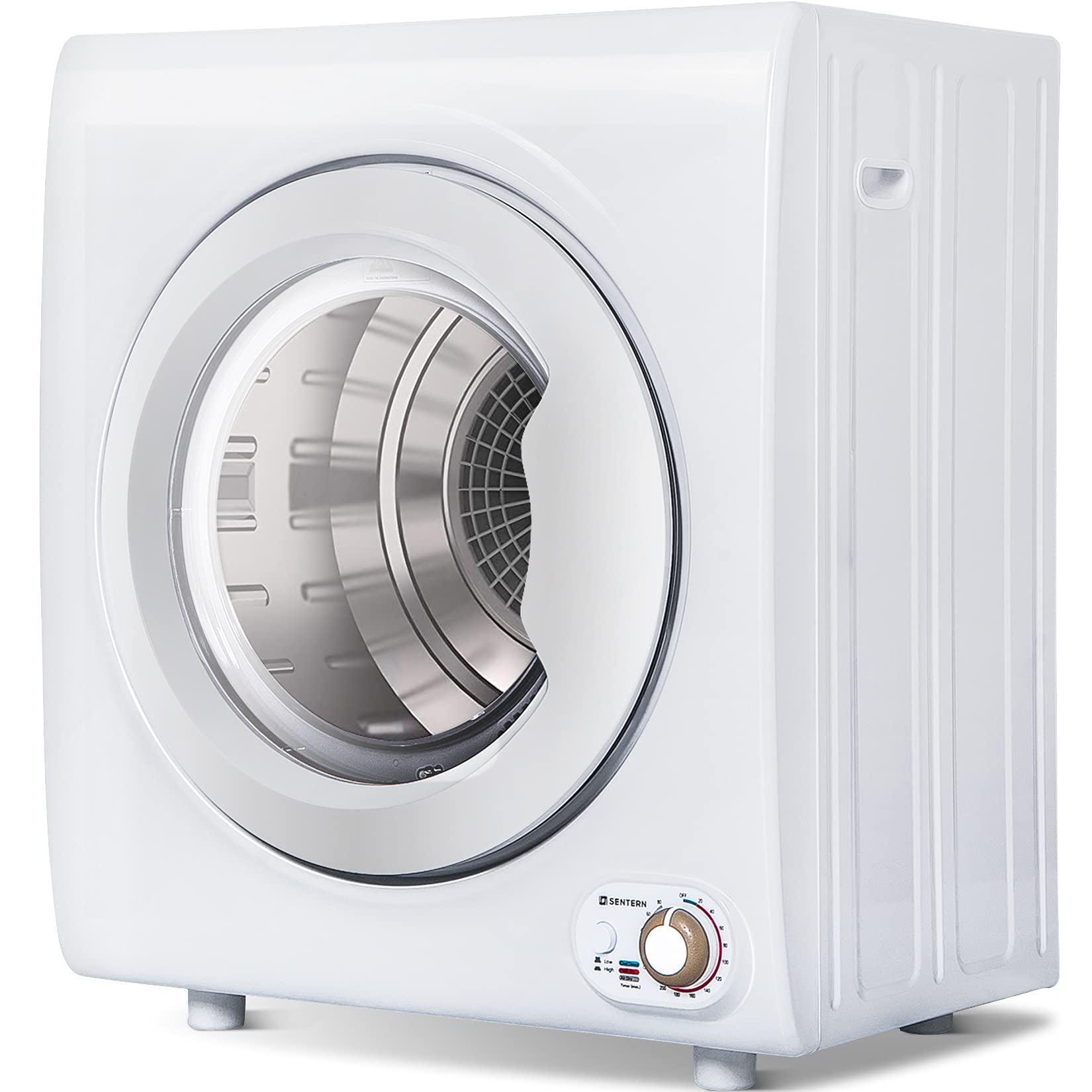 Merax Compact Electric Portable Clothes Dryer with Stainless Steel Tub - 4 Automatic Drying Modes, Easy Control Panel, White | Perfect for Apartments, Dorms, RVs & Small Spaces