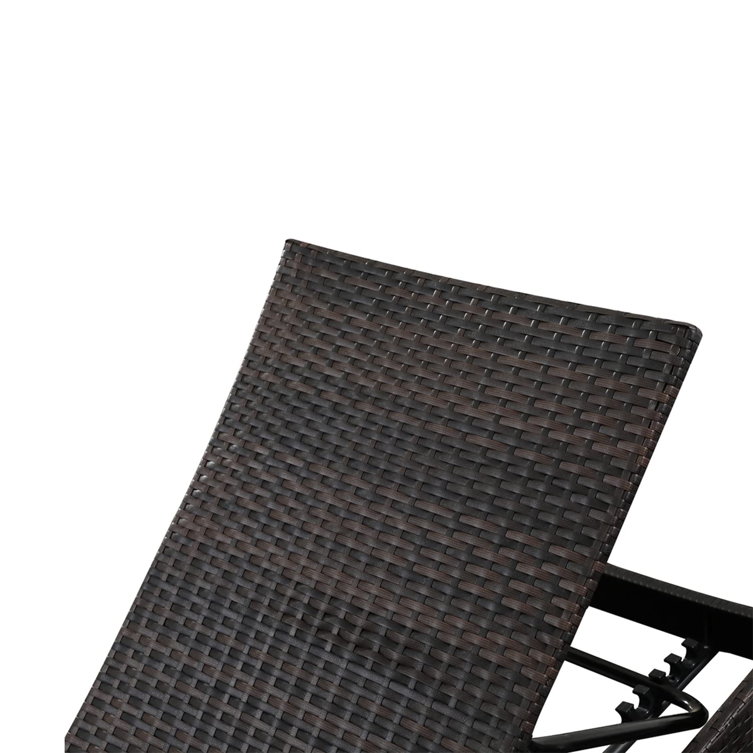 PE Rattan Adjustable Backrest Chaise Lounge Set with Side Table - 2-Piece Outdoor Patio Furniture for Poolside, Beach & Sunbathing - Durable Wicker Recliner Chairs with Coffee Table for Backyard, Garden & Resort Relaxation