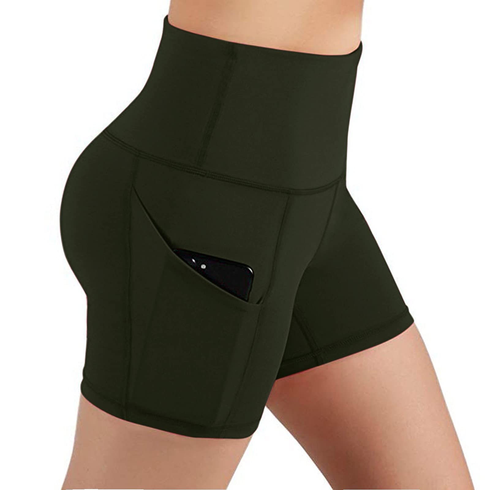 Best Women's Workout Shorts with Pockets - High Waisted Tummy Control Gym Compression Running Yoga Biker Shorts for Training, Fitness & Active Lifestyle