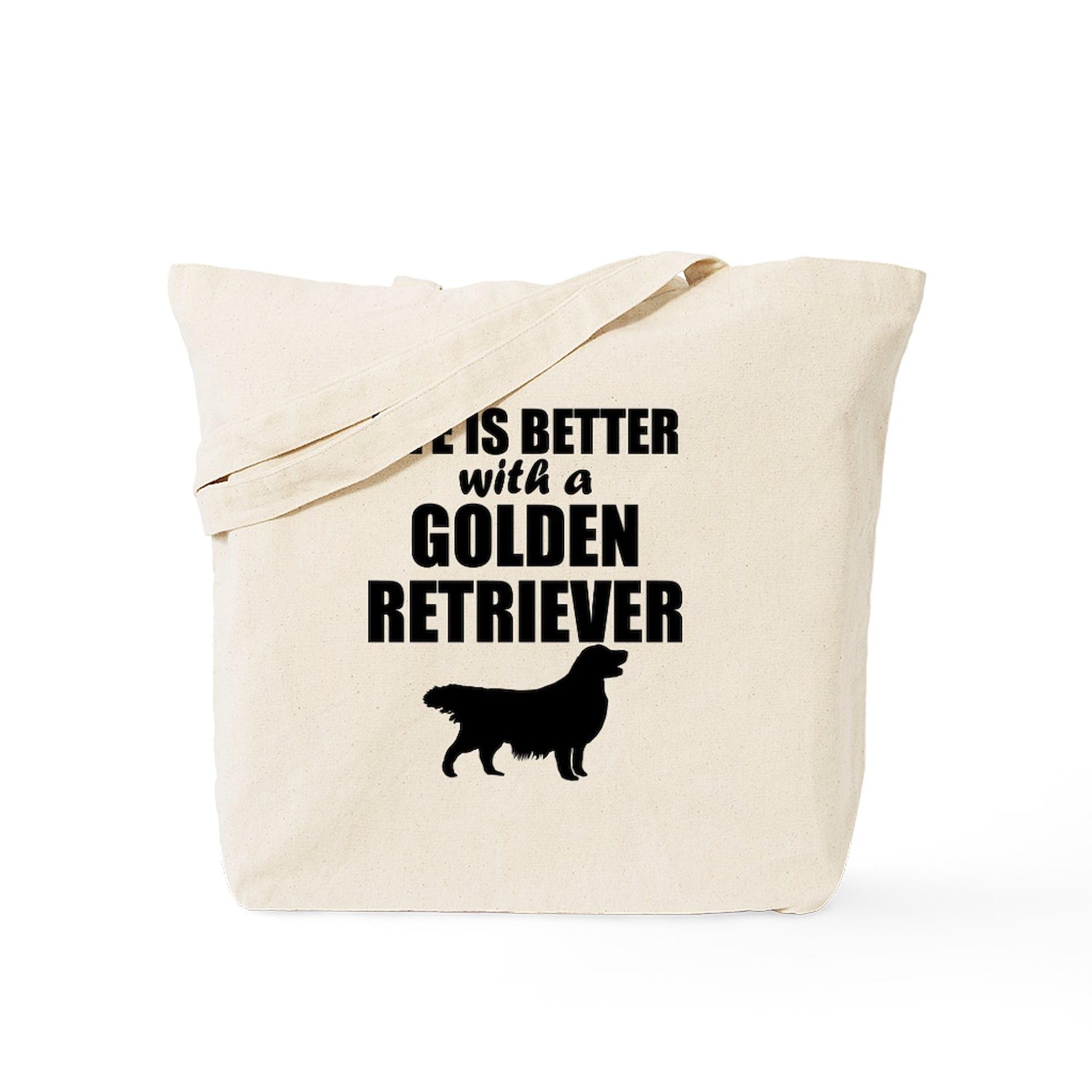 Life Is Better With A Golden Retriever - Natural Canvas Tote Bag | Reusable Shopping & Grocery Bag for Dog Lovers | Perfect for Beach, Picnics & Daily Errands