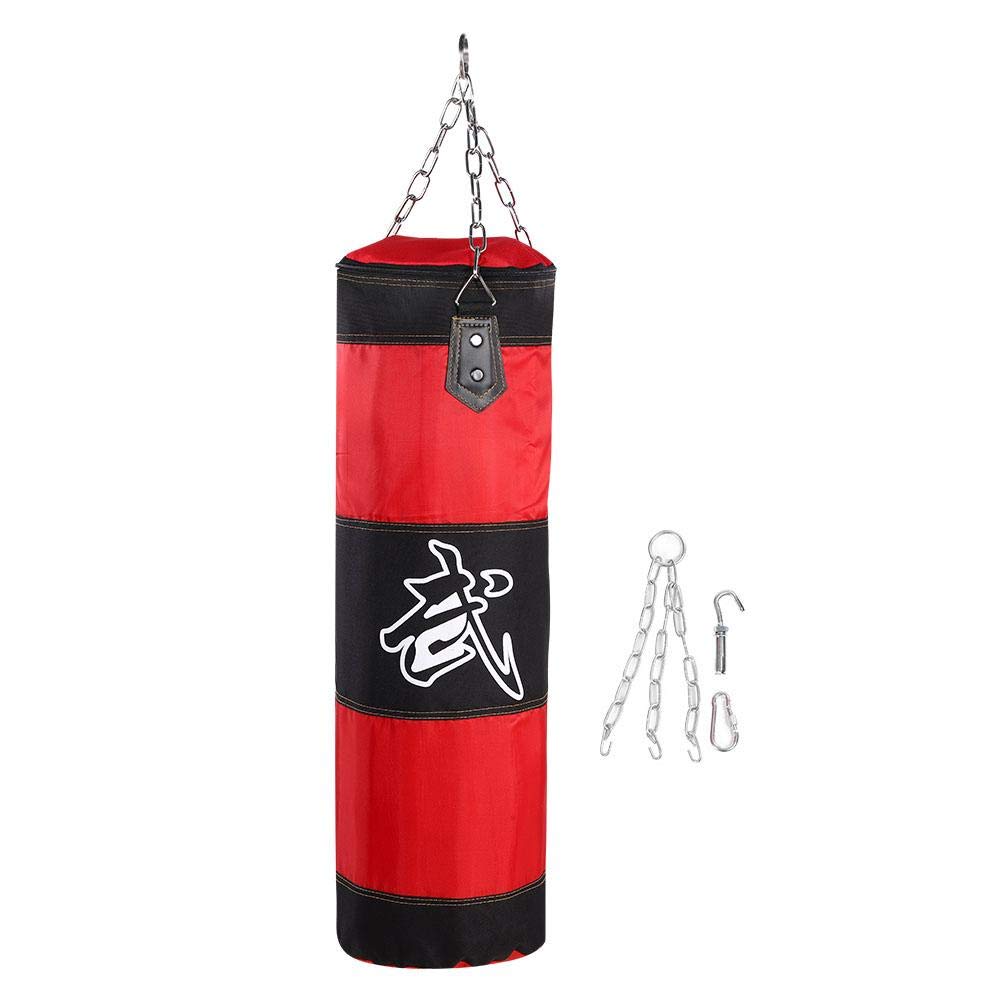 Alomejor Hanging Boxing Training Sandbag for Men - Heavy Duty Punching Bag with Chains for Strength Training & Fitness - Empty Sandbag for Home Gym, Boxing Practice & MMA Workouts