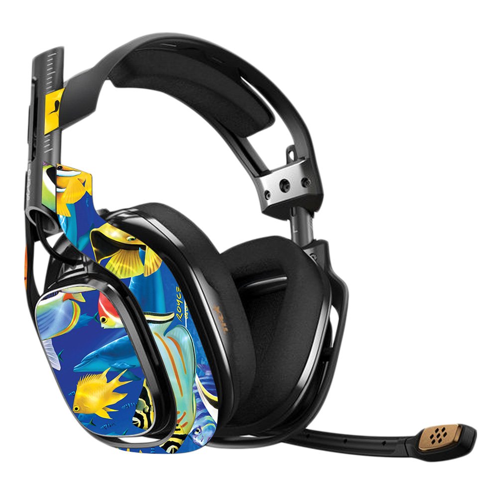 Astro A40 3rd Generation Gaming Headset Skin - Tropical Fish Design | Protective Vinyl Decal Wrap Cover | Easy to Apply & Remove | Durable & Unique Style | Made in USA | Perfect for Gamers & Streamers