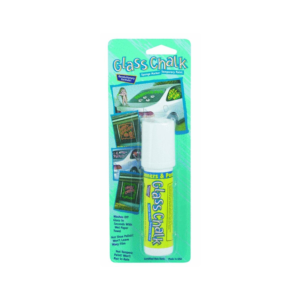 Carchalk 10101 White Glass Chalk Sponge Marker - Perfect for Car Windows, Restaurants & Retail Signage