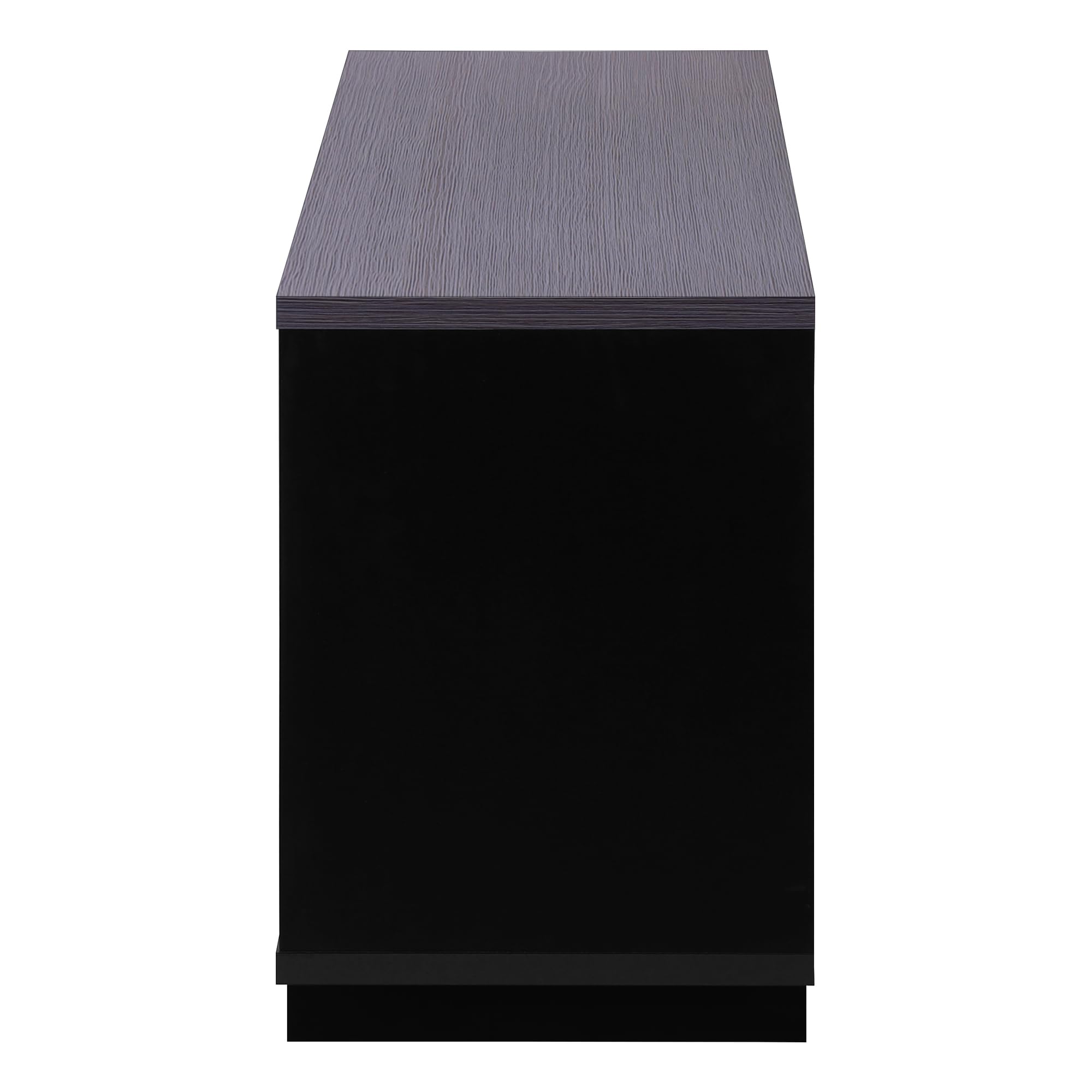 Monarch Specialties I STAND-48 L Grey TV Stand with Storage - Modern Entertainment Center for Living Room, Bedroom & Home Theater - Black
