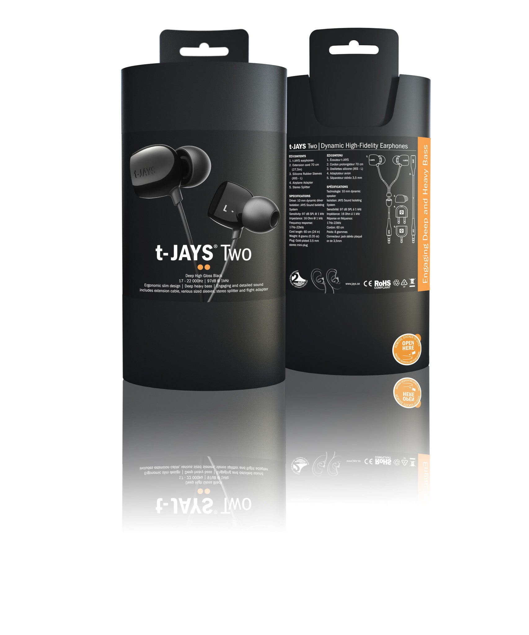 JAYS T-JAYS Premium In-Ear Headphones with High-Quality Sound for Music, Gaming & Travel - Comfortable & Durable Earphones for Commuters, Students & Audiophiles
