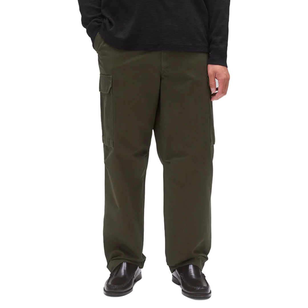 Woven Cotton Chino Keeper Pants for Men - Dark Olive Green Casual Trousers | Comfortable Work Pants & Everyday Wear