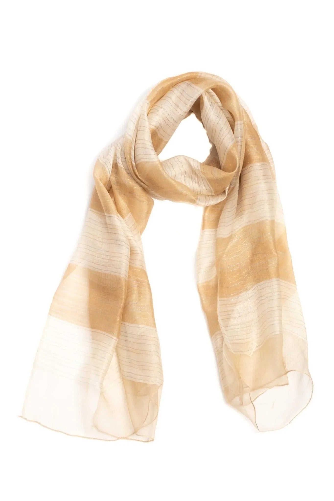 Luxury Silk Wool Blend Striped Scarf - Soft Shimmering Winter Fashion Accessory for Women - Perfect for Office, Travel & Special Occasions