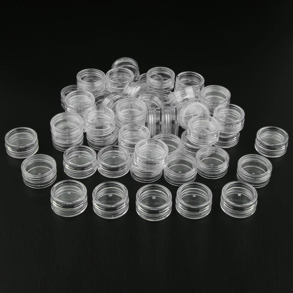 50pcs Reusable 2g Small Glass Jars with Lids - Perfect for Nail Art, Jewelry Storage & DIY Crafts - Organize Beads, Glitter & Small Accessories