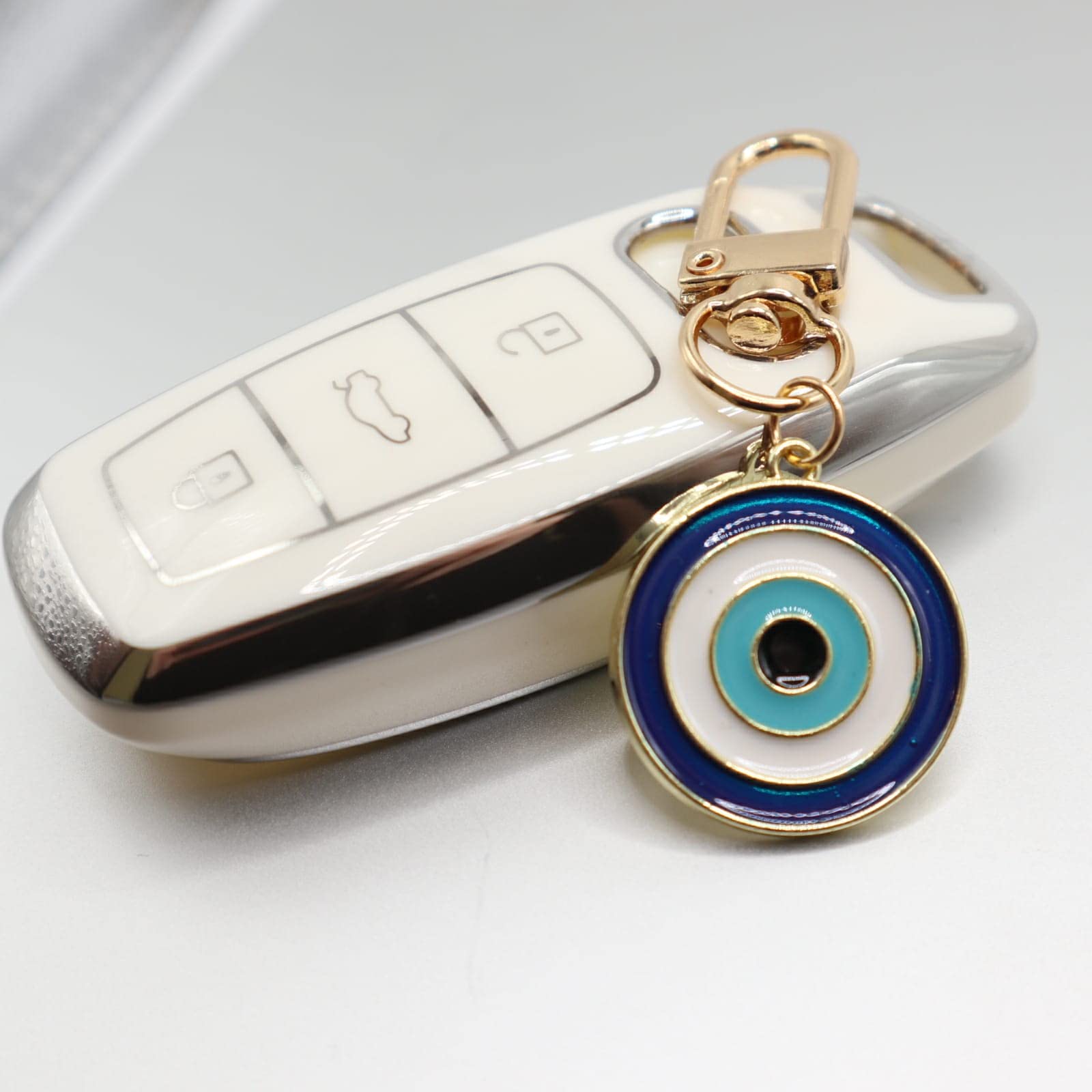 Evil Eye Keychain for Women - Lucky Charm Keyring for Car Keys, Purse, Backpack & Bag Accessories | Stylish Protection & Good Luck Gift for Travel & Everyday Use