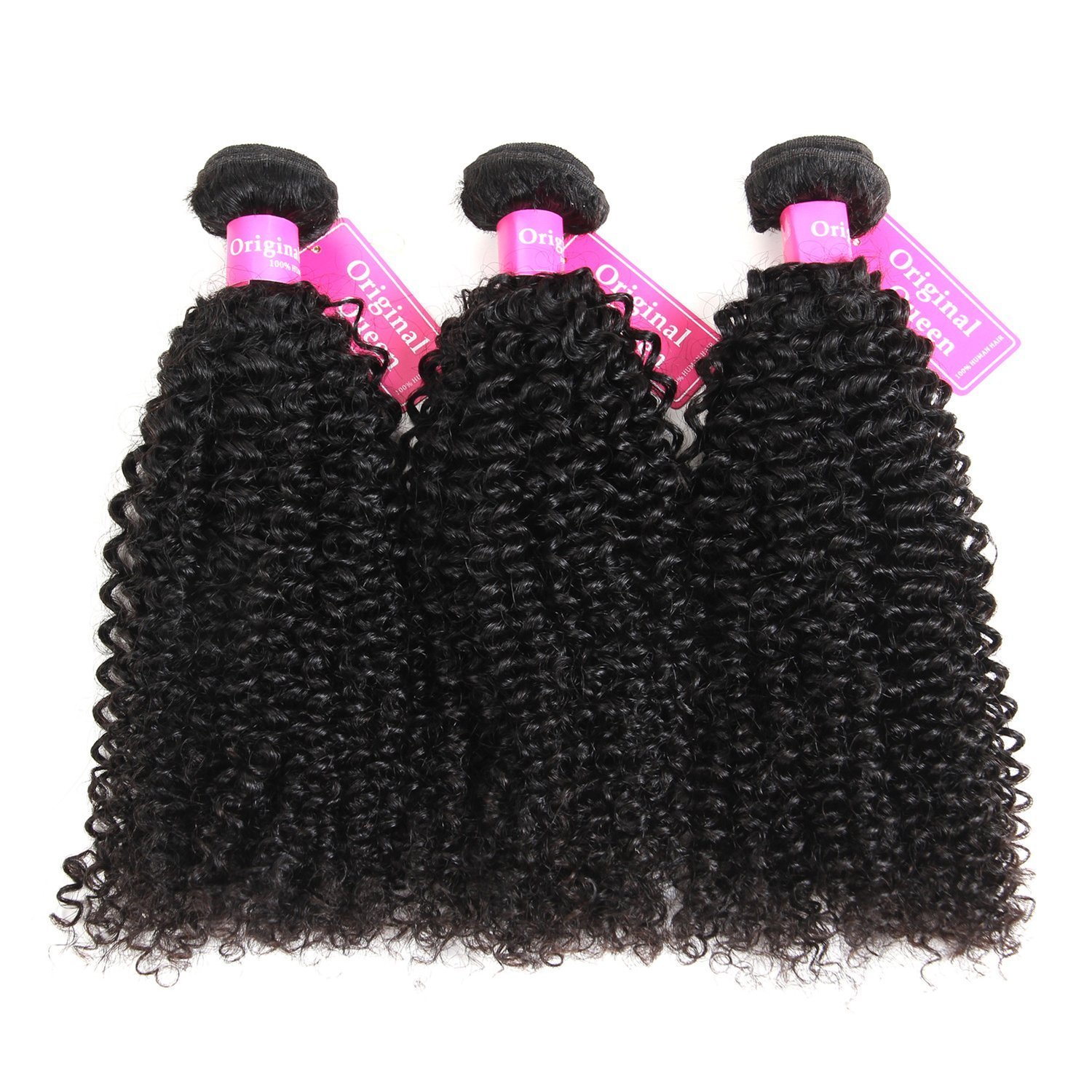 100% Brazilian Virgin Kinky Curly Human Hair Weave 3 Bundles - Unprocessed Deep Curly Hair Extensions (26