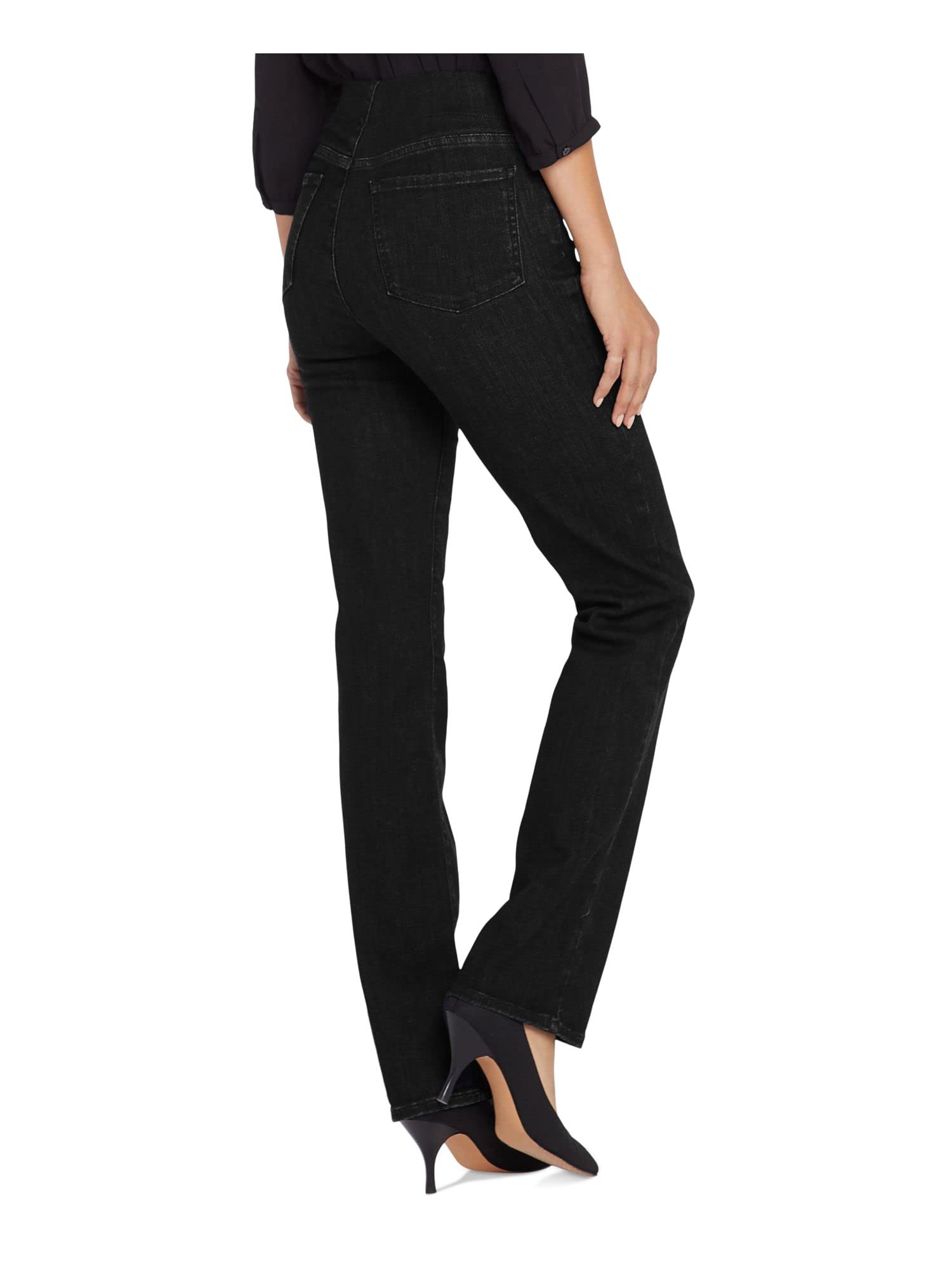 NYDJ Marilyn Straight Black Pull-On Pants for Women - Office & Casual Wear