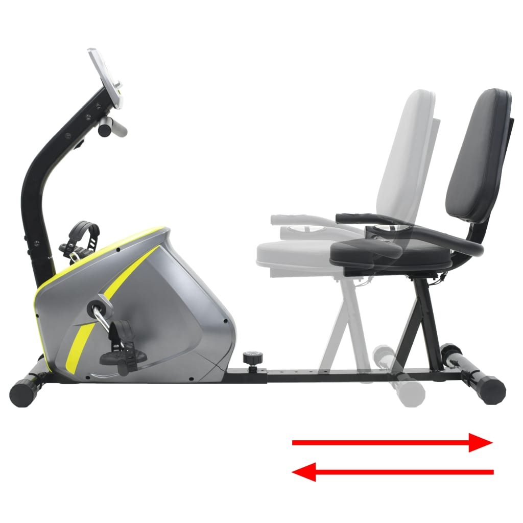 VidaXL Magnetic Recumbent Exercise Bike with Pulse Sensor - Home Fitness Equipment for Low-Impact Cardio Workouts, Physical Therapy & Senior Exercise