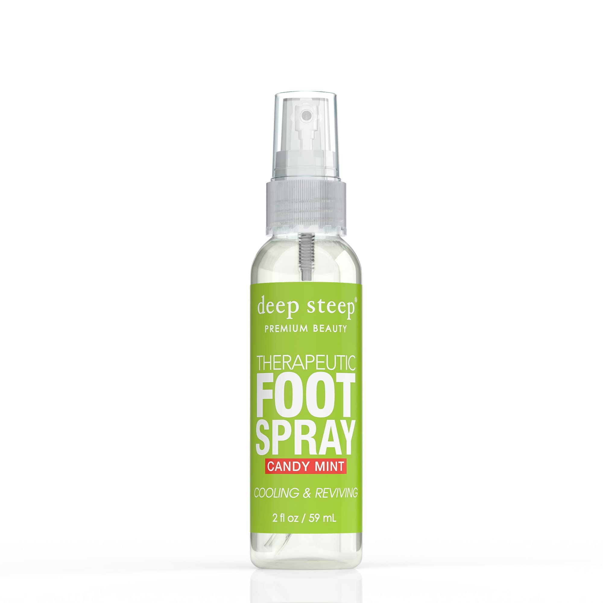 Deep Steep Therapeutic Foot Spray - Cooling Candy Mint 2oz for Tired Feet | Refreshing Foot Care for Athletes & Long Workdays | Natural Relief for Swollen Feet & Odor Control