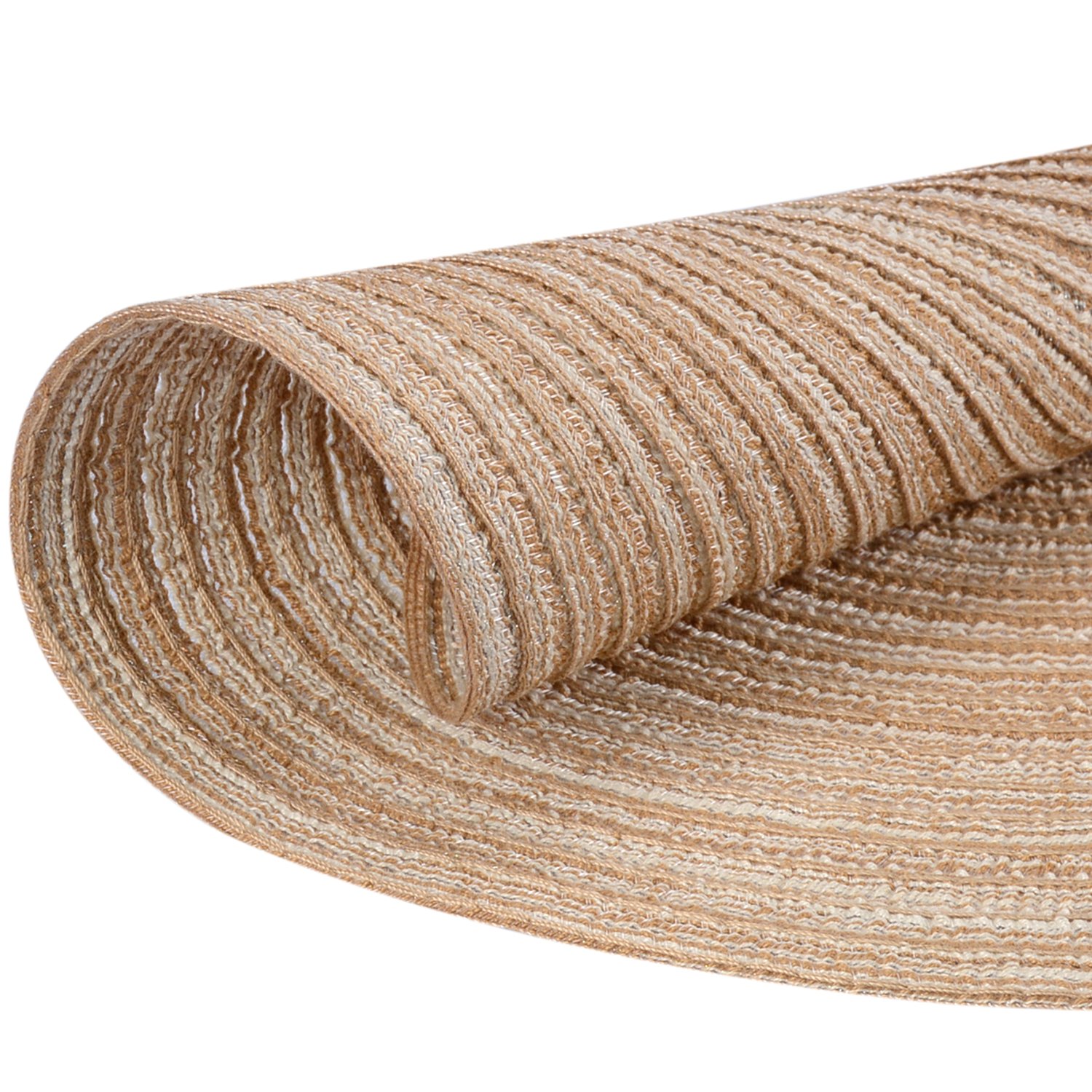 Braided Round Placemats Set of 6 - 15 Inch Washable Table Mats for Kitchen & Dining - Brown Woven Placemats for Everyday Use, Dinner Parties & Home Decor