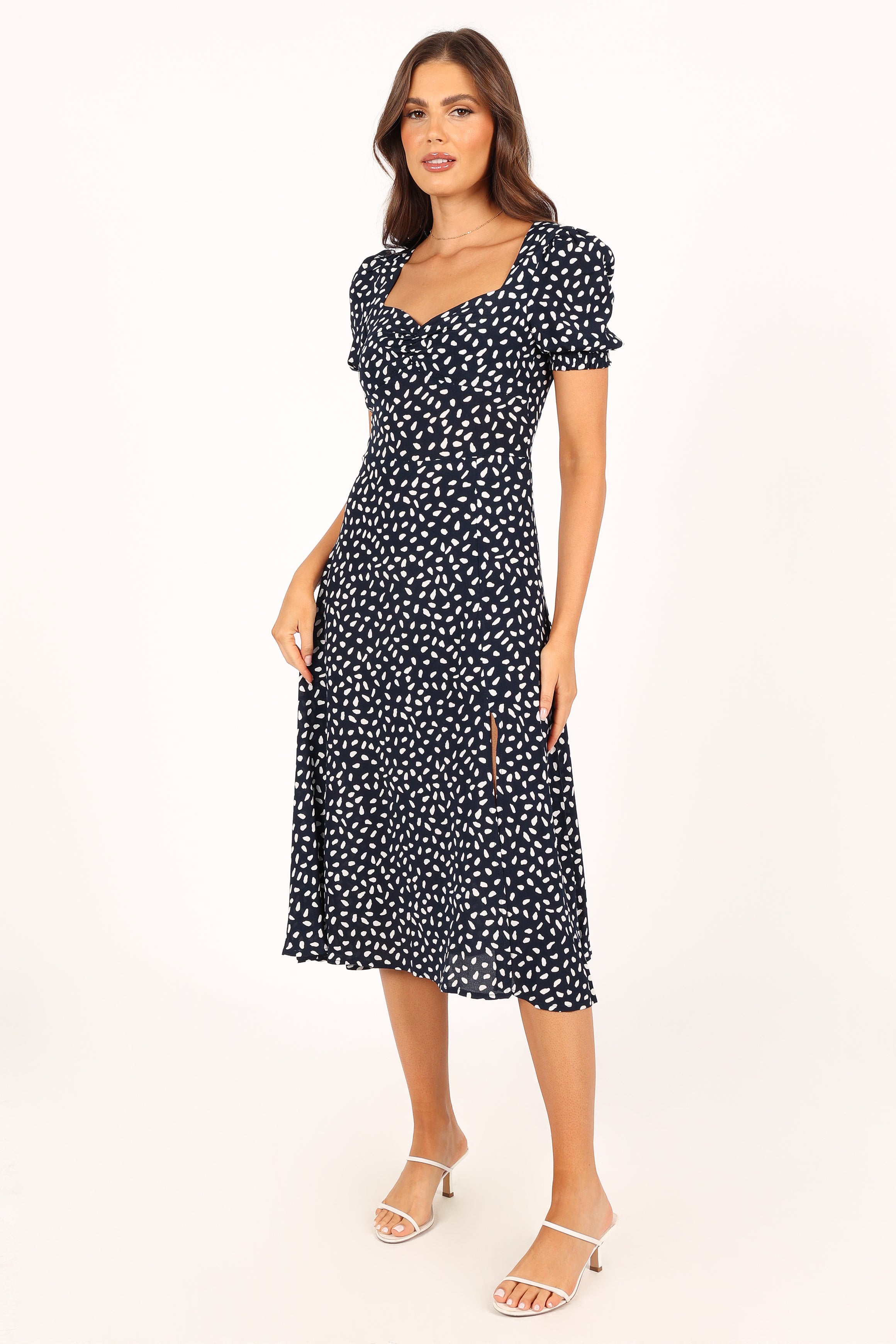 Franklin Dress Navy Print - Stylish Floral Summer Dress for Women, Perfect for Beach Vacations, Parties & Casual Outings