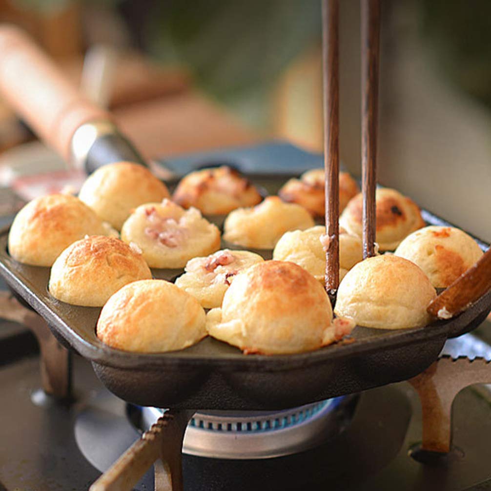 Premium Hemoton Octopus Ball Pan - Japanese Takoyaki Maker, Non-Stick Bakeware for Homemade Octopus Balls, Waffles & Pancakes - Perfect for Parties, Snacks & Asian Cuisine Cooking