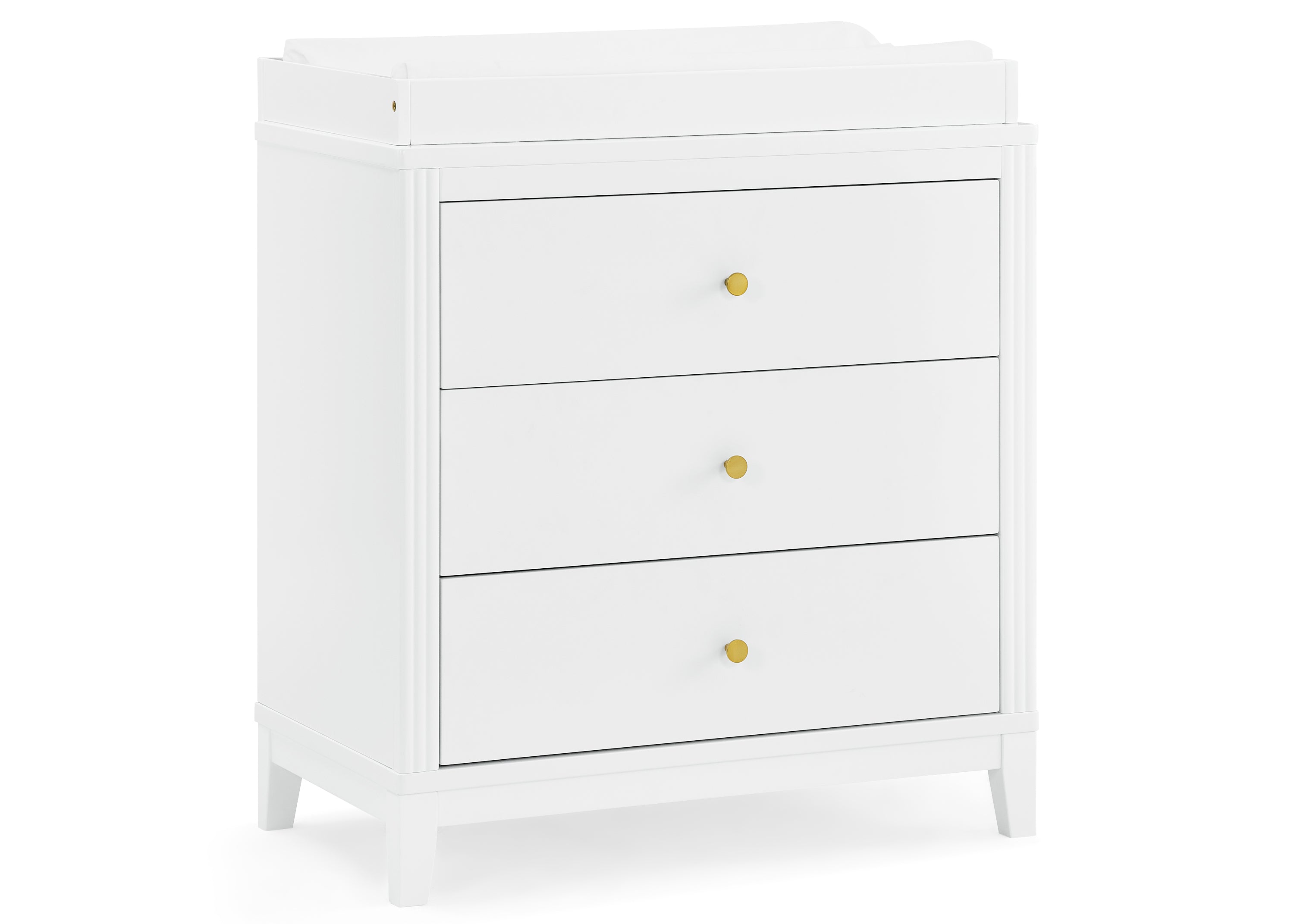 Eloise 3 Drawer Dresser with Changing Top & Interlocking Drawers - Nursery Storage Solution for Baby Clothes, Diapers & Essentials | Modern Baby Changing Table & Dresser Combo for Nursery Organization