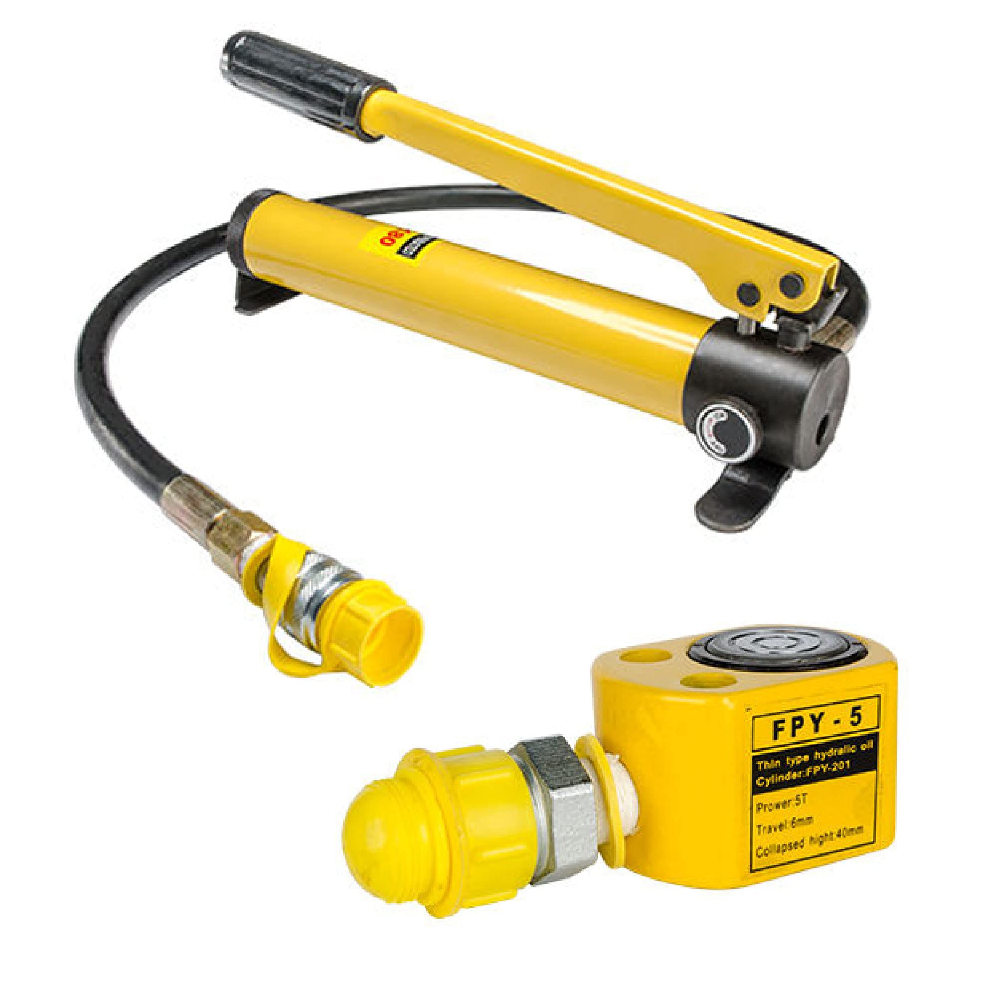 Low Profile Hydraulic Jack 5T/10T/20T/30T - Heavy Duty Hydraulic Cylinder Ram with Manual Pump for Automotive Repair, Construction Lifting & Industrial Maintenance