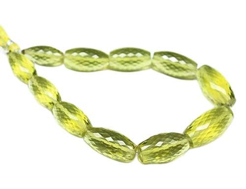 6'' Green Gold Lemon Quartz Faceted Gemstone Bead Strand - 17mm to 10mm Bulk Jewelry Making Supplies for DIY Necklaces, Bracelets & Meditation Jewelry | Perfect for Reiki Healing, Spiritual Gifts & Boho Fashion Accessories