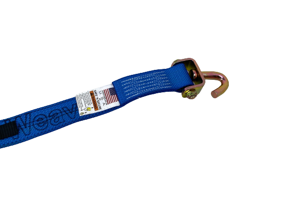 14 Feet Diamond Weave Replacement Wheel Strap with Rubber Cleats (Swivel J) - Heavy Duty Towing Strap for ATV, UTV, Snowmobile & Off-Road Vehicles - Secure Transport Solution