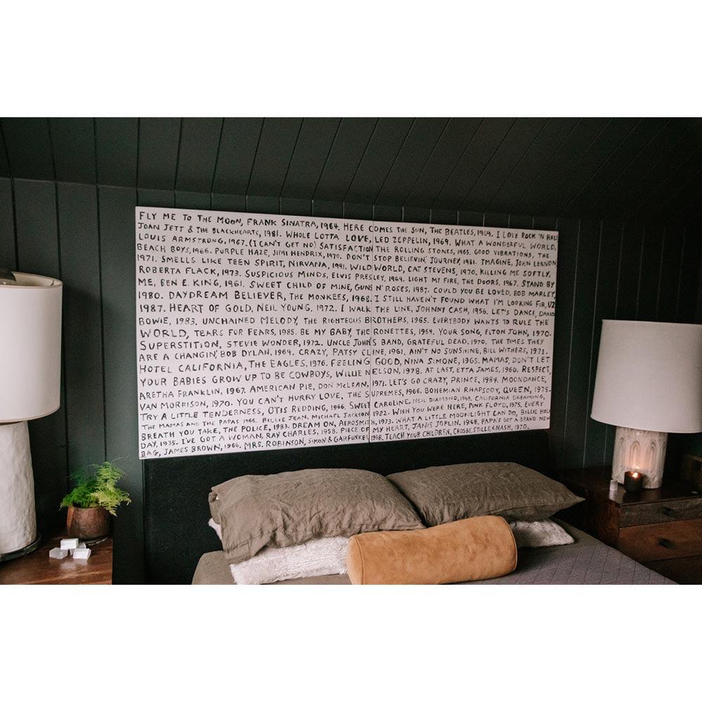 White Playlist Art Print - Modern Wall Decor for Living Room, Bedroom & Office | Music Lover Gift