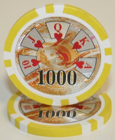 Premium 14g Ben Franklin Laser Clay Poker Chips - 1000 Bulk Casino Chips for Poker Nights, Home Games & Casino-Themed Parties - Durable & Professional Quality