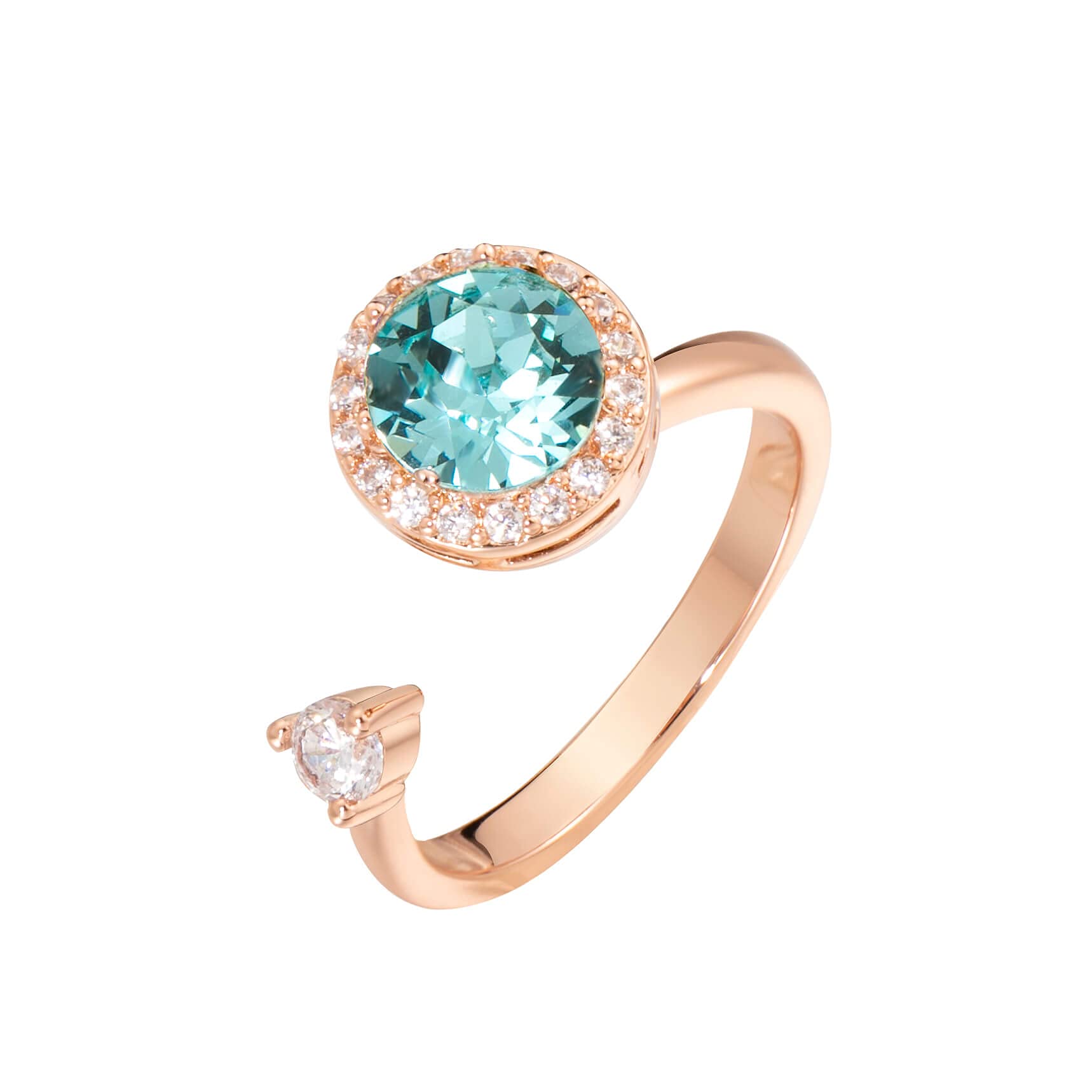 Fidget Ring for Women - Adjustable Birthstone Thumb Ring in Sterling Silver & Rose Gold with Cubic Zirconia | Stress Relief Spinner Ring for Anxiety, Focus & ADHD | Perfect Gift for Her, Office, Travel & Everyday Wear