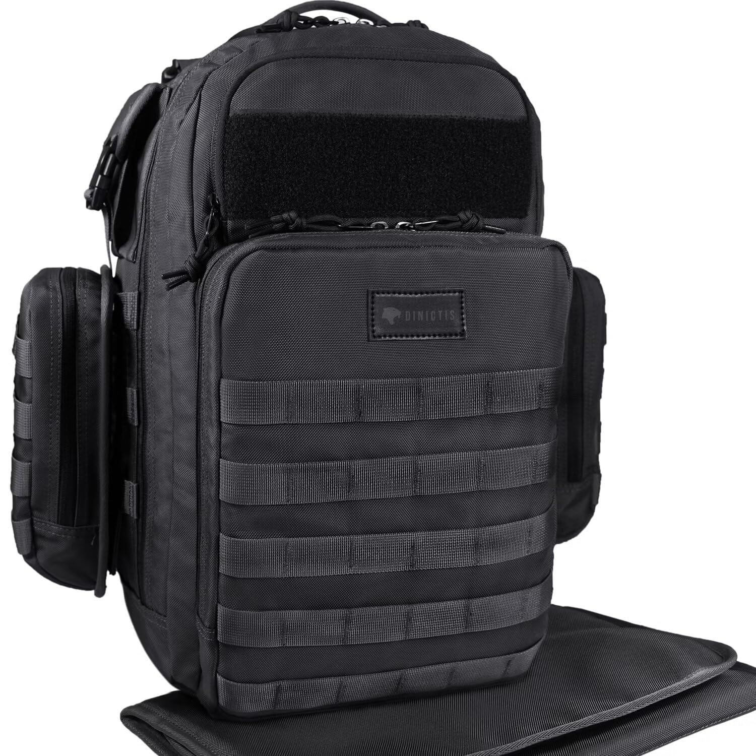 **Military Diaper Backpack for Dads - Waterproof Baby Bag with Insulated Bottle Pockets, Wipes Compartment & Changing Mat | Perfect for Travel, Hiking & Everyday Use (Tropical Black)**