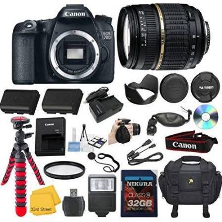 Canon EOS 70D/80D DSLR Camera with 18-200mm Lens Kit - 24.2MP APS-C Sensor, Dual Pixel CMOS AF, Full HD Video, Tamron Zoom Lens - Perfect for Travel Photography, Vlogging & Professional Shooting
