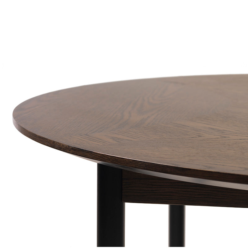 LATINA 47 Inch Round Dining Table - Dark Brown / Black Finish - Perfect for Small Spaces, Kitchens, and Dining Rooms