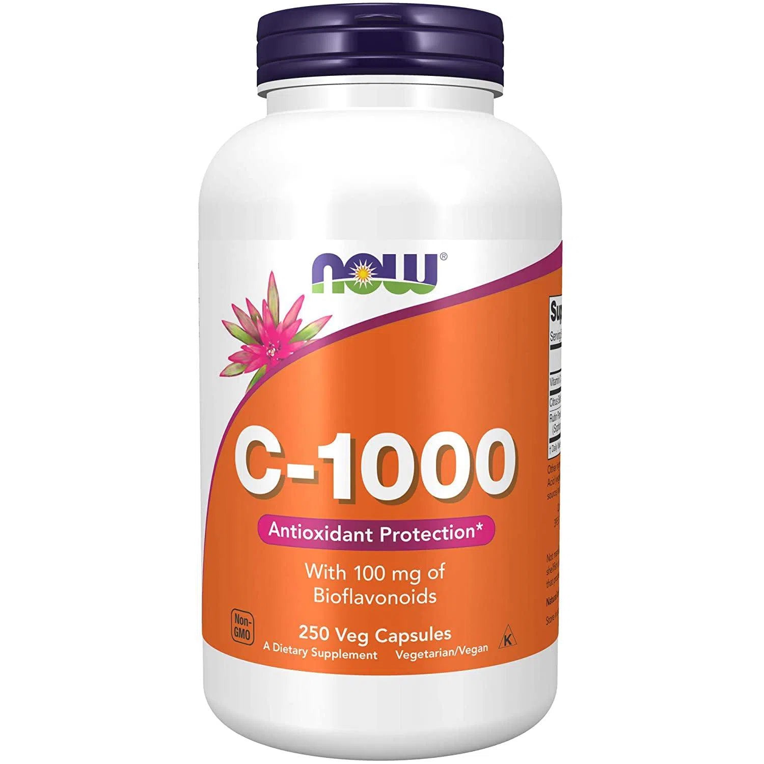 NOW Vitamin C 1000mg Vegetarian Capsules - Immune Support, Antioxidant Boost for Adults & Kids | Daily Wellness Supplement for Cold Season, Skin Health & Energy