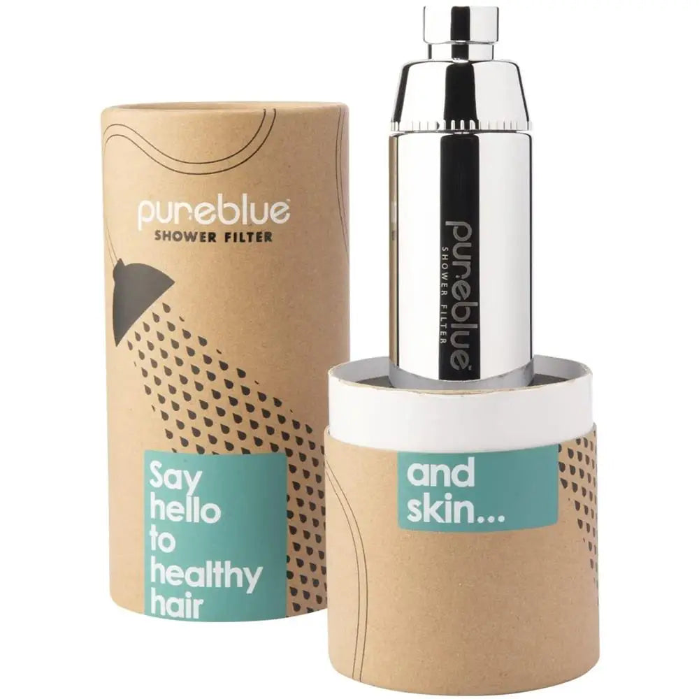 H2O Pure Blue Shower Filter - Chlorine & Heavy Metal Removal for Healthier Skin & Hair - Ideal for Dry Skin, Sensitive Scalp & Hard Water Areas