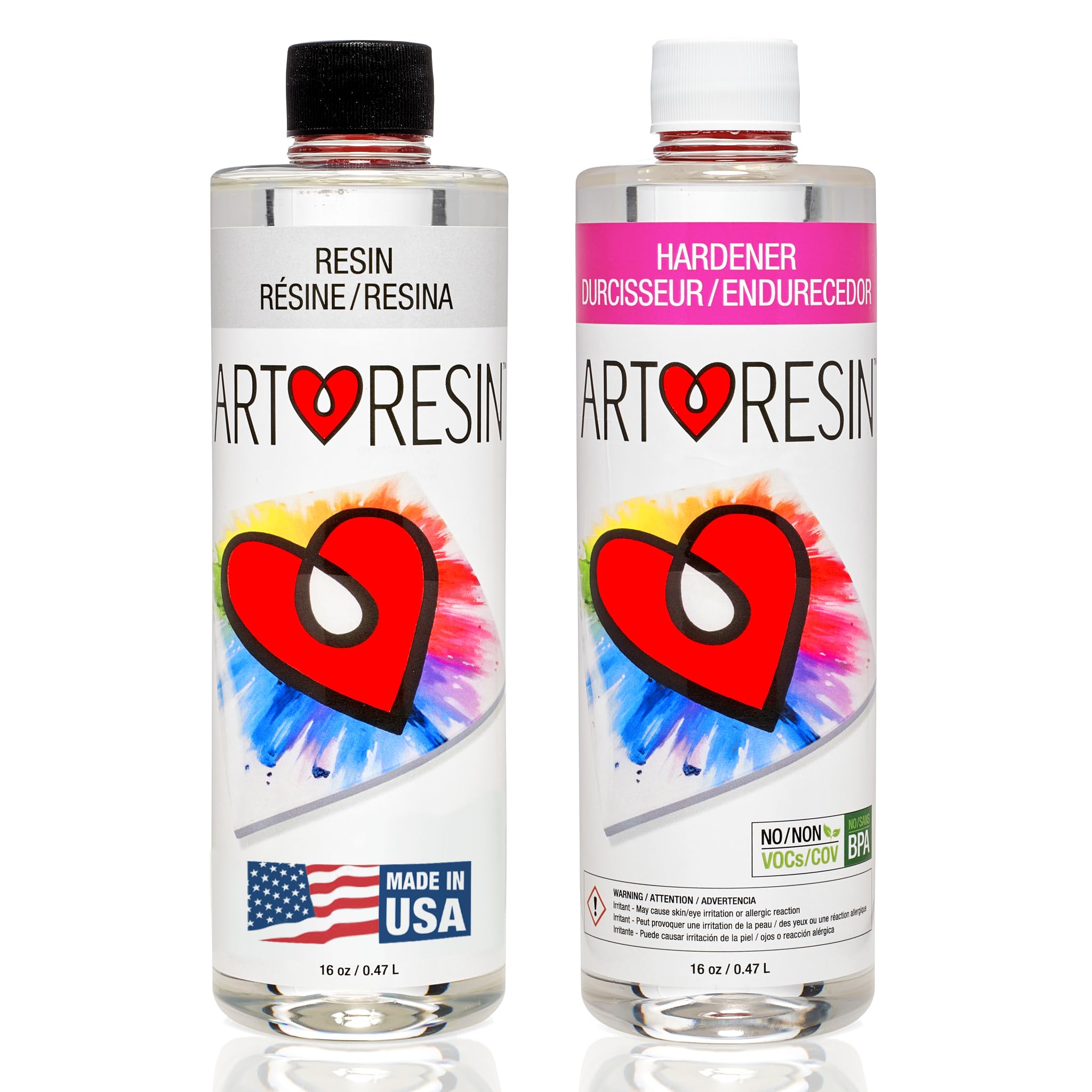 ArtResin Clear Epoxy Resin Kit - 32 oz (16 oz Resin + 16 oz Hardener) - Non-Toxic, High Gloss Finish for DIY Crafts, Jewelry, Woodworking & Resin Art Projects