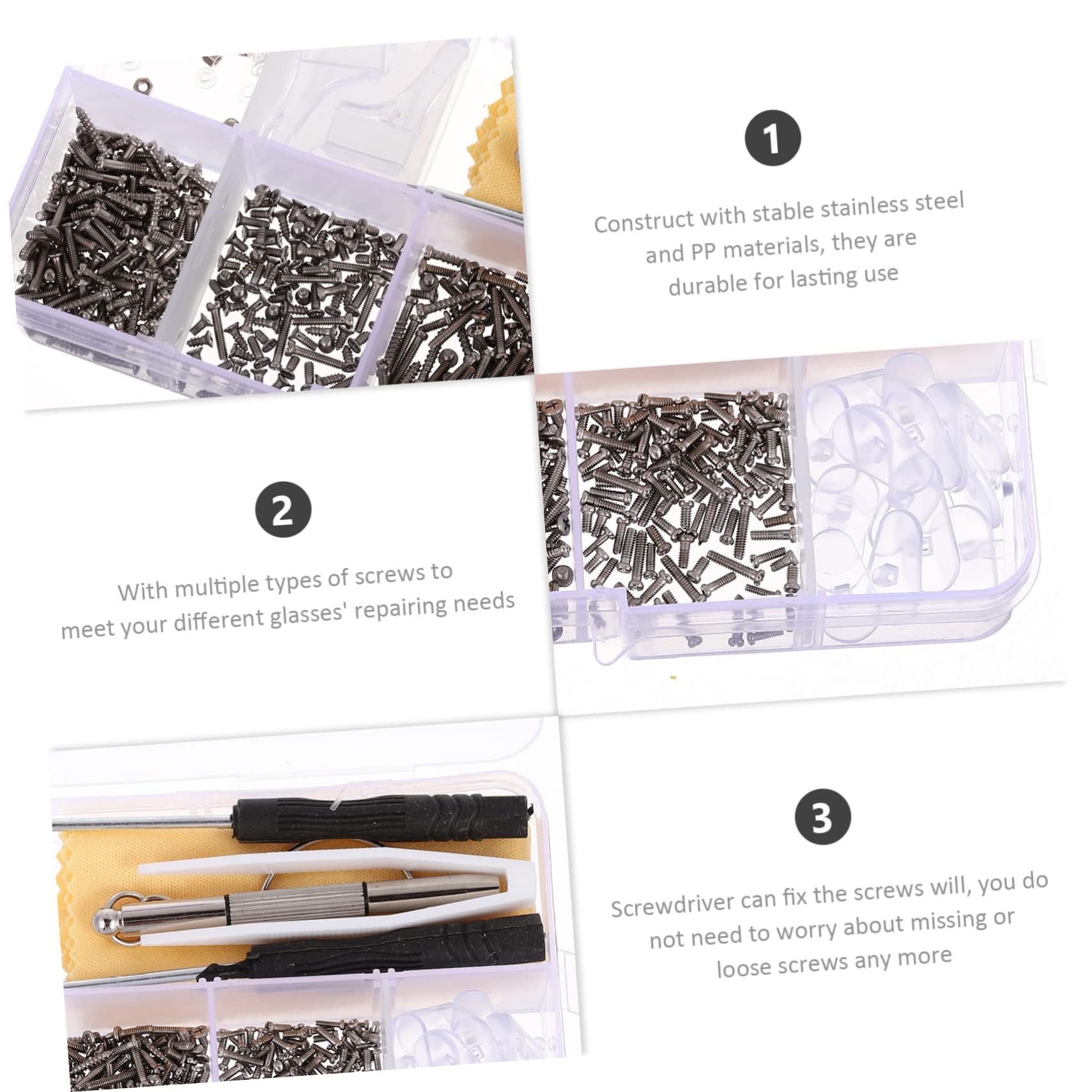 MAGICLULU 5-Piece Glasses Repair Kit with Non-Slip Nose Pads, Screwdrivers & Accessories for Eyeglasses, Sunglasses & Reading Glasses - Perfect for Home, Office & Travel Use