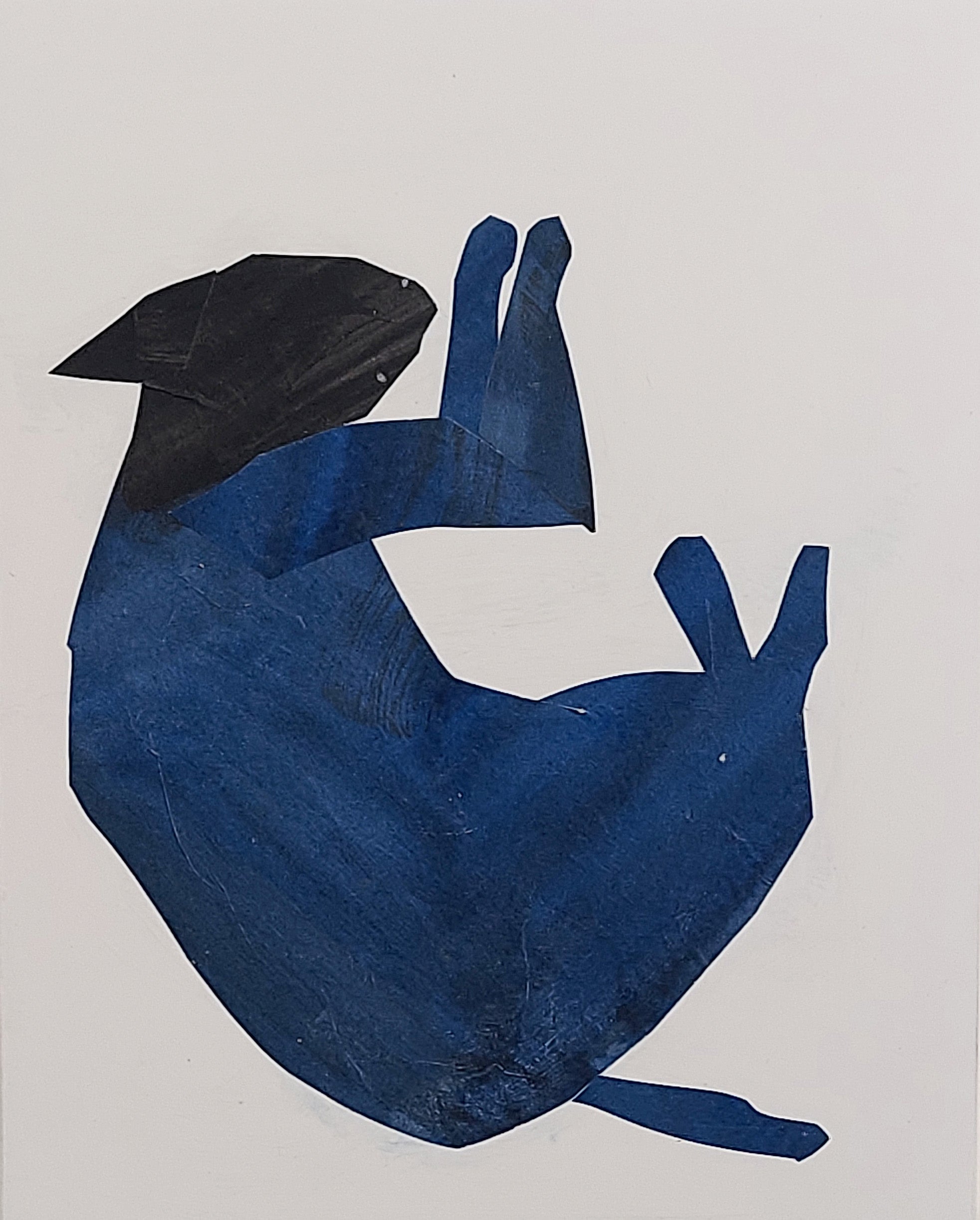Katie Knoeringer: Blue Cat Art Print - Pets and Plants Series 1 - Perfect for Home Decor, Office Wall Art & Gift for Cat Lovers