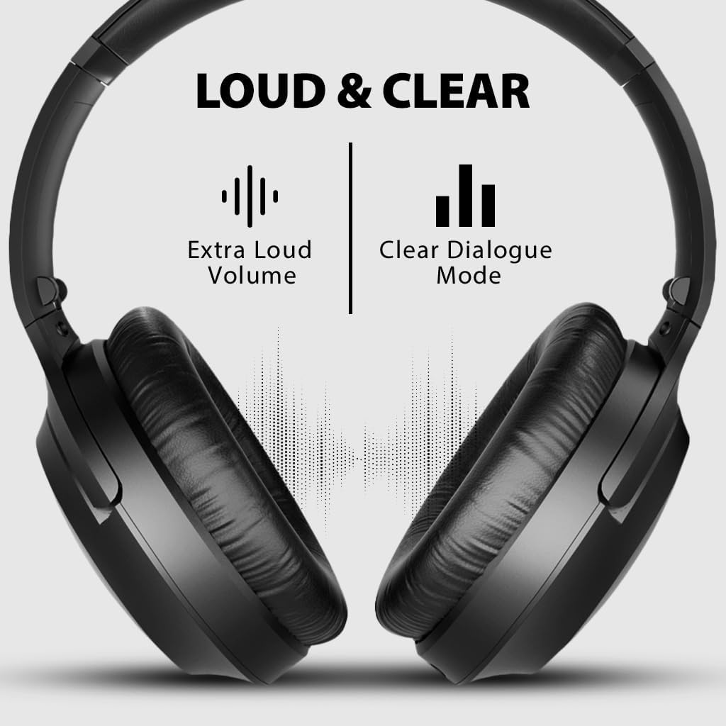 Avantree Opera Plus Wireless TV Headphones for Seniors - Enhanced Volume & Clear Dialogue Mode, Compatible with Optical/AUX Output TVs - Perfect for Home Theater, Late Night Watching & Hearing Assistance