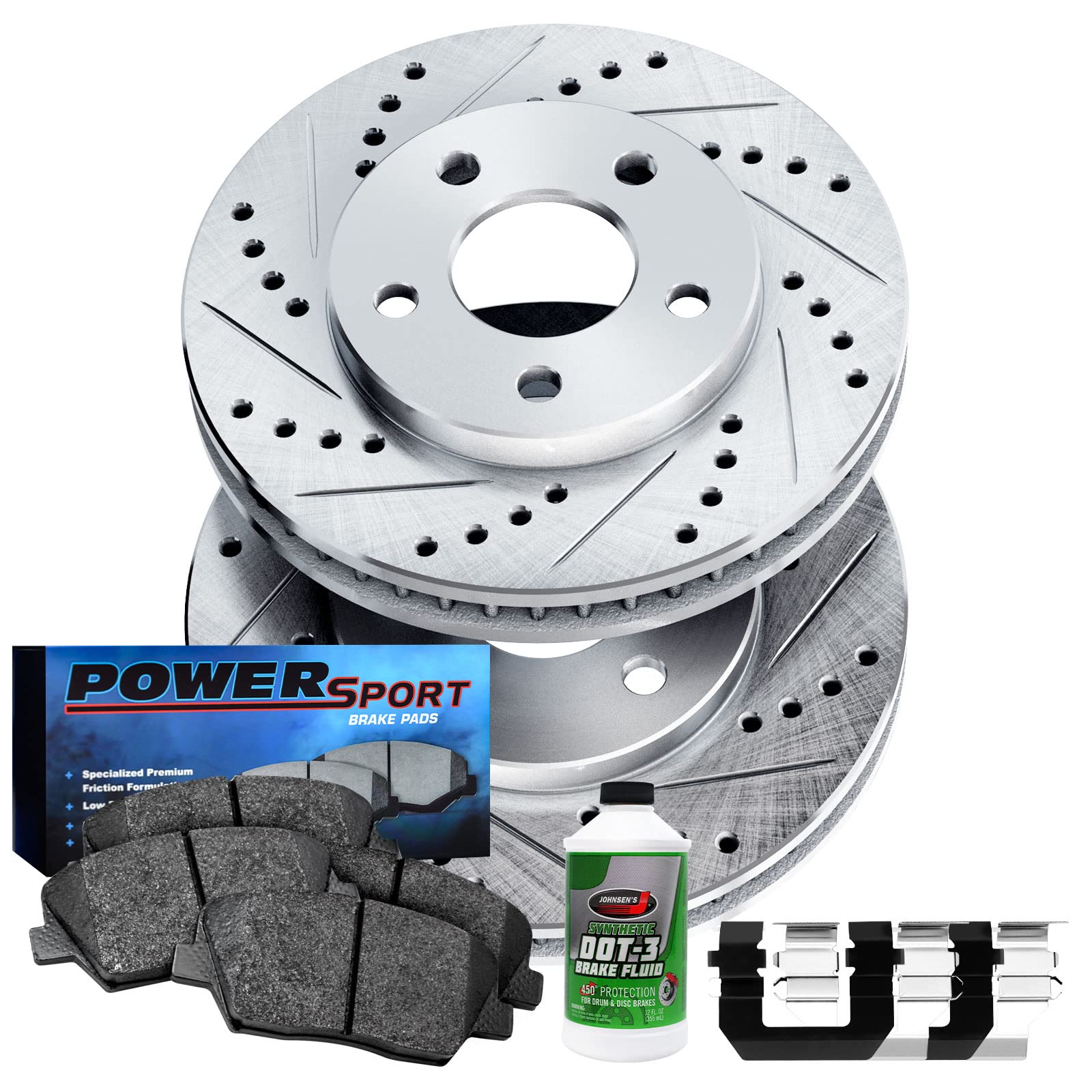High-Performance Ceramic Front Brake Pads and Rotors Kit for 1997-2001 Subaru Impreza & Legacy - Durable Braking System with Hardware Included - Perfect for Daily Commuting, Mountain Driving & Performance Upgrades