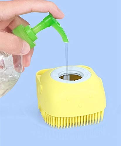 PARVY Silicone Body Bath Brush with Shampoo Dispenser - Soft Exfoliating Skin Massage Brush for Shower & Bathroom - Perfect for Exfoliation & Deep Cleansing (Multicolor, 1 Piece) - Ideal for Sensitive Skin & Spa-Like Experience at Home
