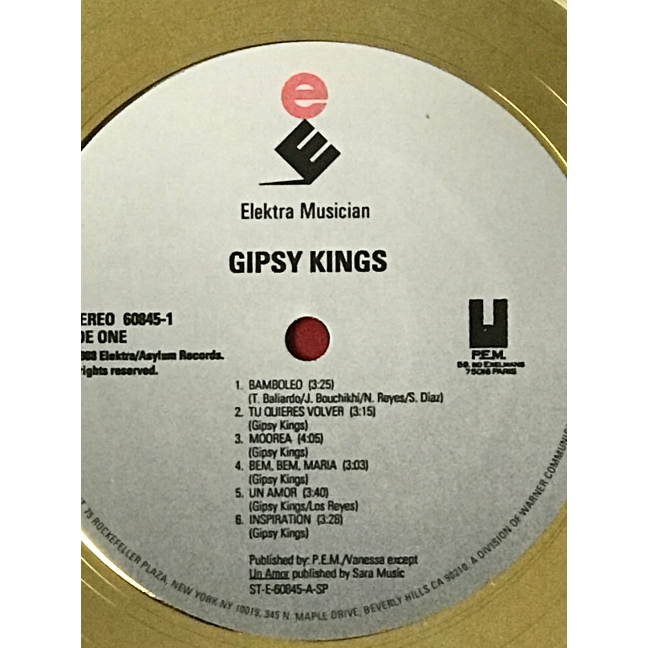 Gipsy Kings Self-Titled RIAA Gold Album Award - Certified Collectible Music Memorabilia for Fans & Display