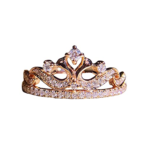 18K Solid Gold Diamond Tiara Ring - Elegant Crown Jewelry for Women | Anniversary, Birthday, Wedding, Valentine's & Christmas Gift | Available in All Sizes | Perfect for Bridal, Prom, Pageant & Special Occasions | Wholesale Options Available