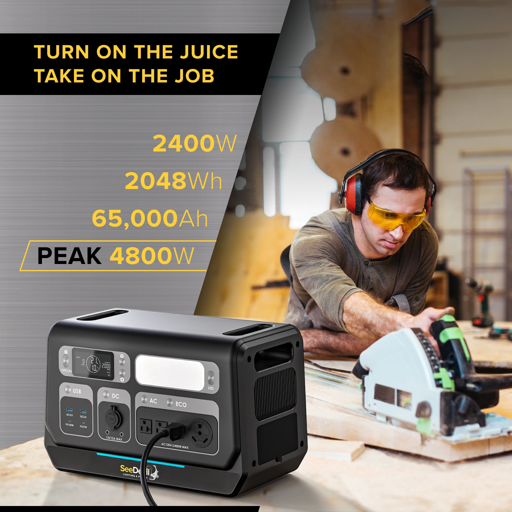 2400W 2048Wh Portable Power Station - Solar Generator for Camping, RV, Emergency Backup & Outdoor Adventures