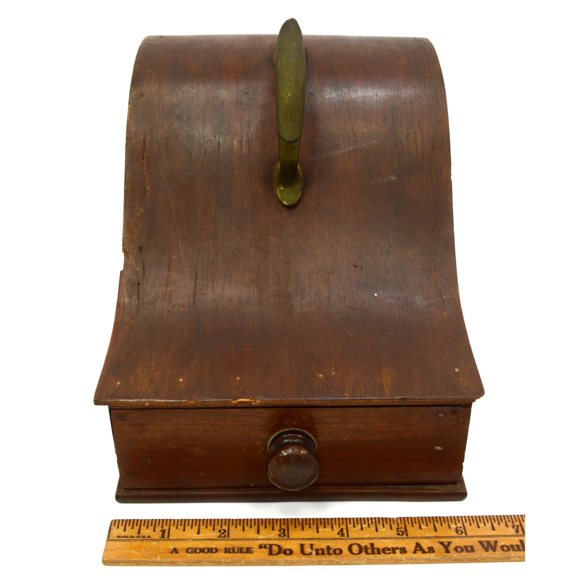 Antique Fraternal Ballot Box - Wood & Brass Secret Voting Box for Freemasons with Curved Top - Perfect for Masonic Lodge Meetings & Historical Collectibles